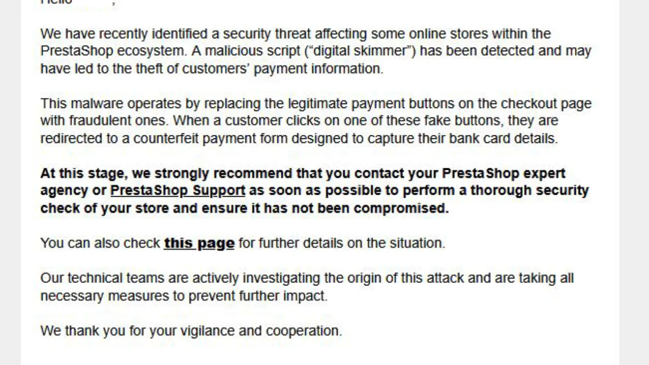 Nueva vulnerabilidad: el digital skimmer que se oculta en PrestaShop